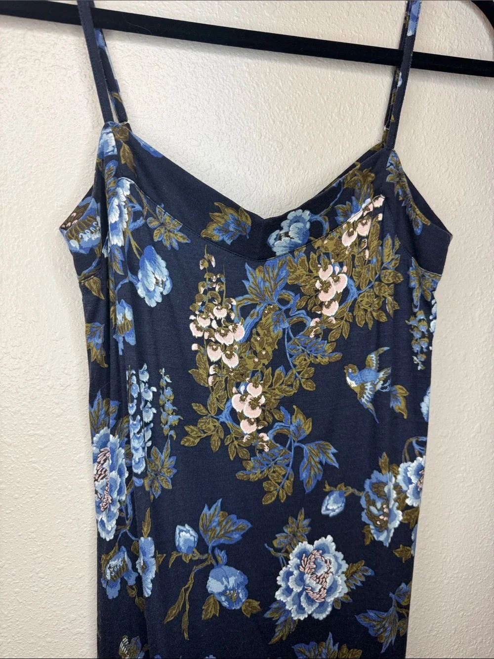HANRO Floral Slip Sleep Gown Nightdress Blue Floral Print XS Luxury Loungewear